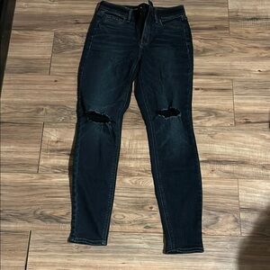 Women's Distressed Black Jeans